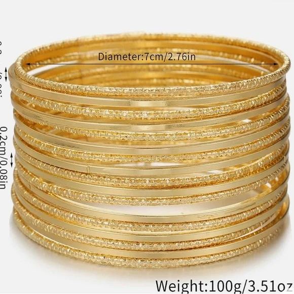 Brass Gold Bangle Set - Picture 5 of 5